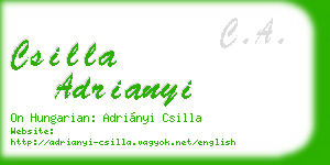 csilla adrianyi business card