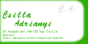 csilla adrianyi business card